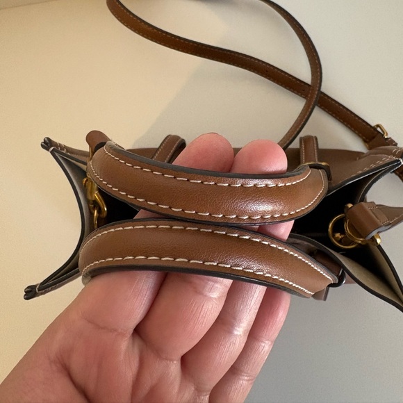 Zara Mini Shopper Tote in Dark Tan - Picture 8 of 10